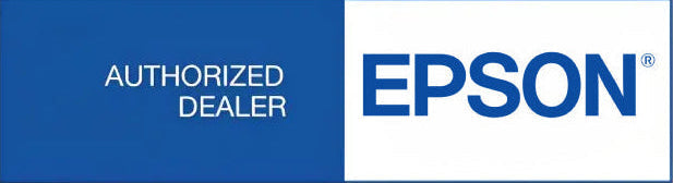 Epson authorized dealer logo with blue and white color scheme